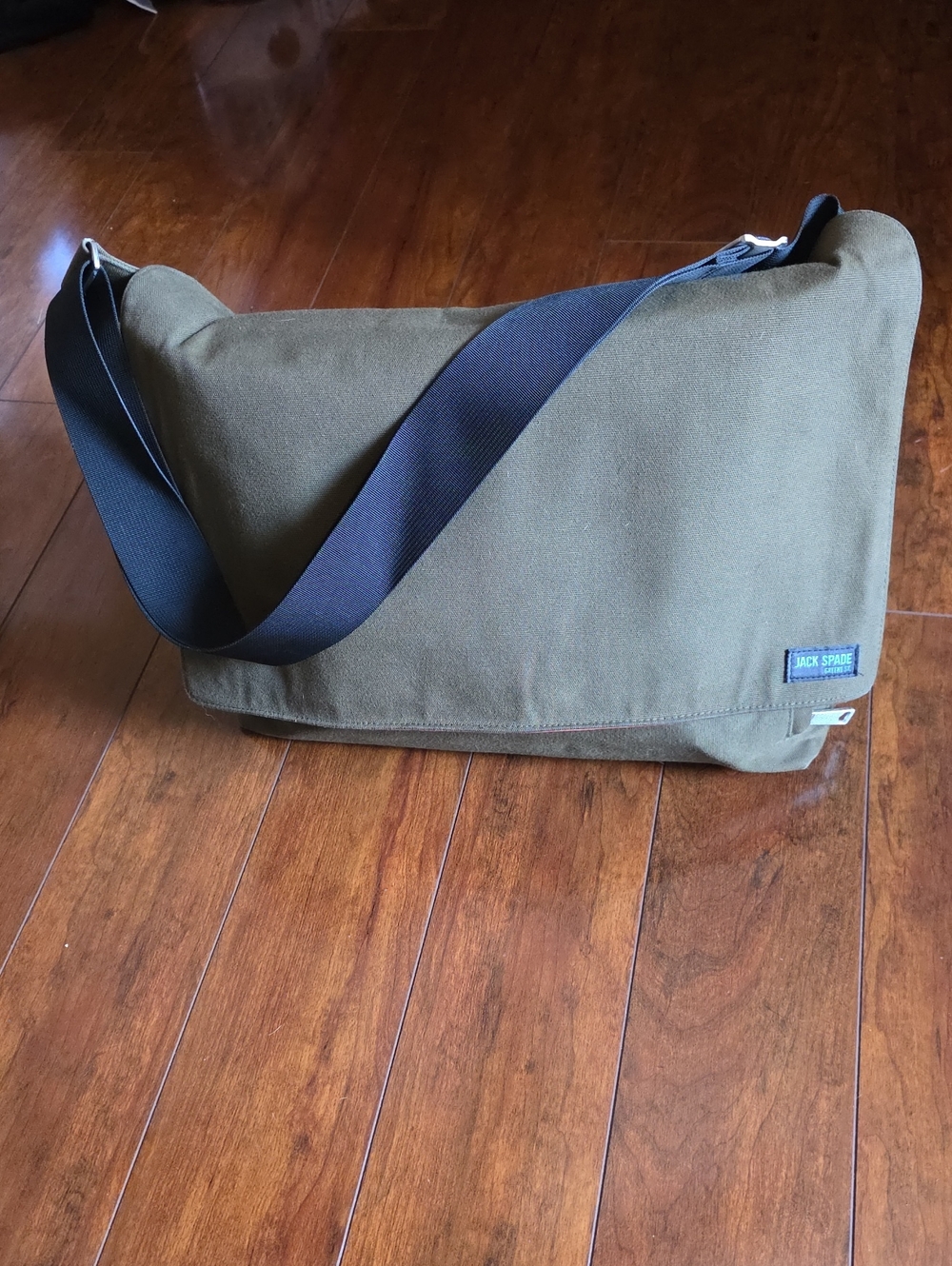 Jack Spade Olive Green Canvas Messenger Bag